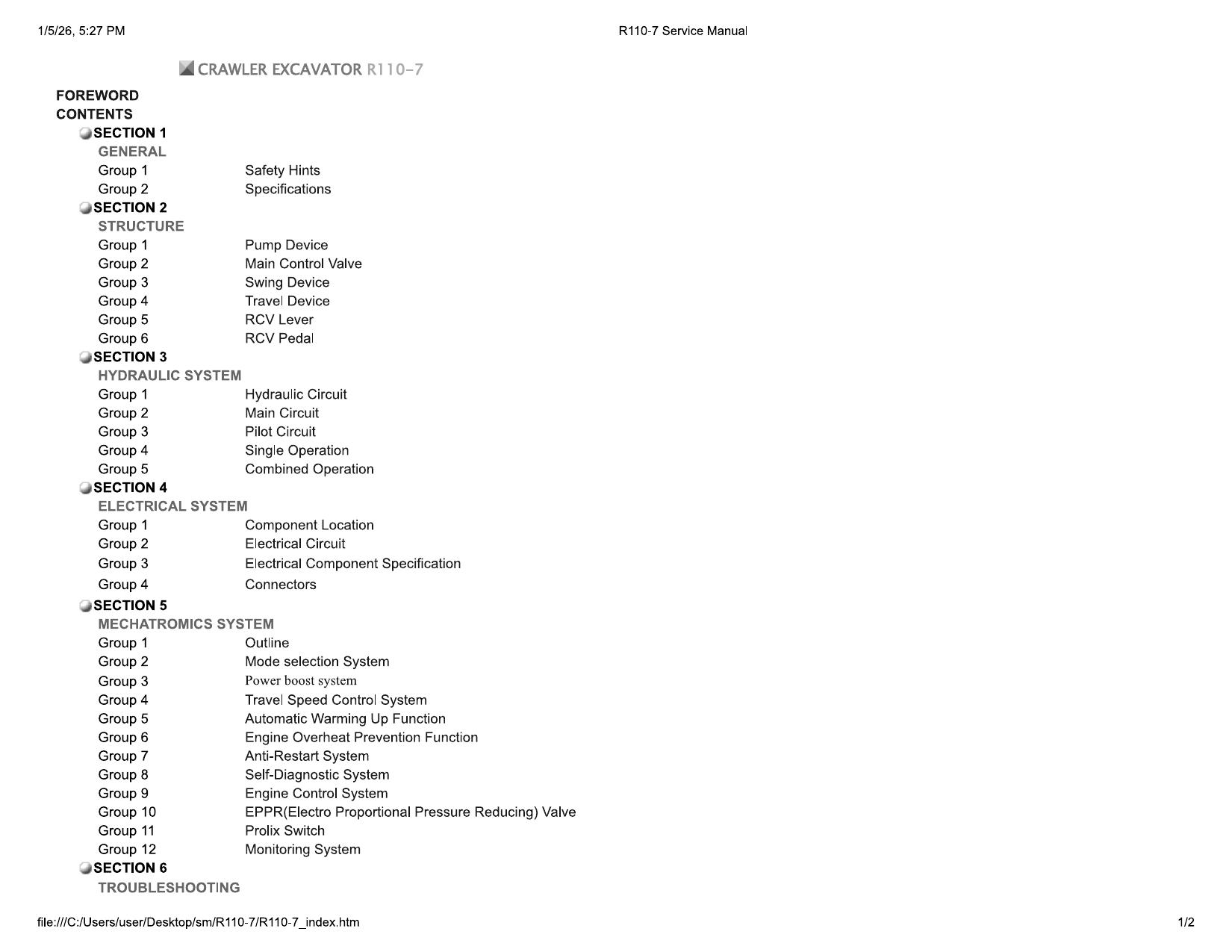 R110-7 Service Manual